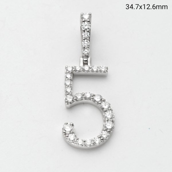 14KW 1.05CTW DIAMOND SINGLE ROW NUMBER PENDANT