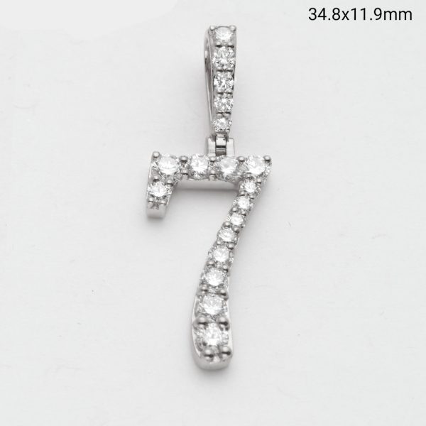 14KW 1.10CTW DIAMOND SINGLE ROW NUMBER PENDANT