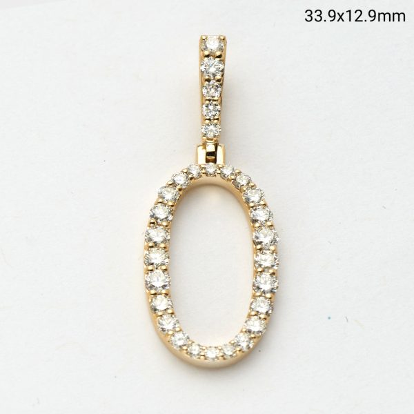 14KY 1.05CTW DIAMOND SINGLE ROW NUMBER PENDANT