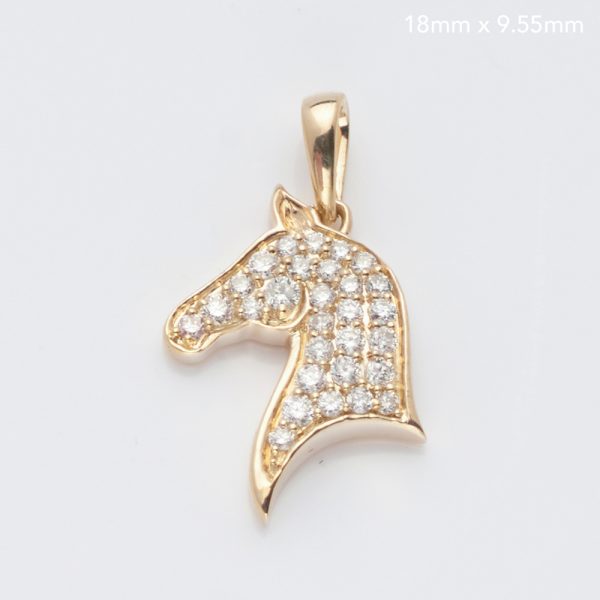 14KY 0.17CTW HORSE DIAMOND PENDANT