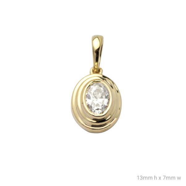 14KY 0.21CTW DIAMOND OVAL LADIES PENDANT