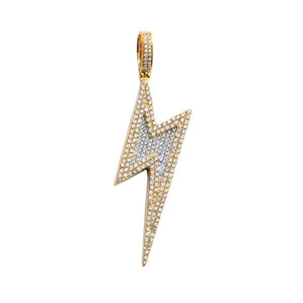 14KY 1.10CTW DIAMOND LIGHTNING BOLT PENDANT