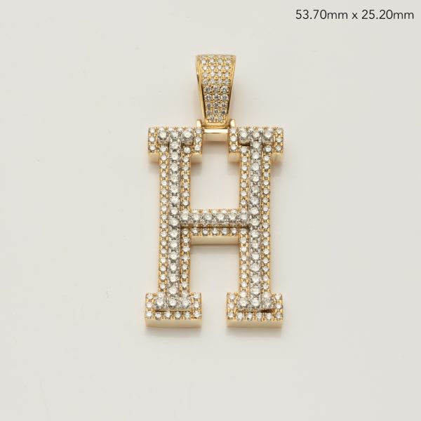 14KY+W 4.10CTW DIAMOND TWO TONE INITIAL PENDANT