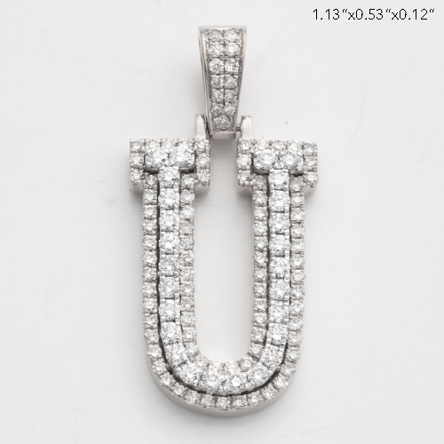 10KW 0.90CTW DIAMOND 3D LETTER PENDANT