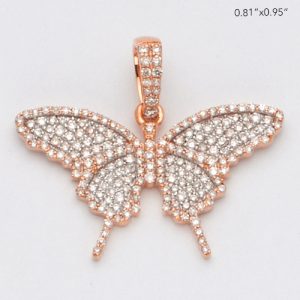 14KR 0.60CTW DIAMOND BUTTERFLY PENDANT