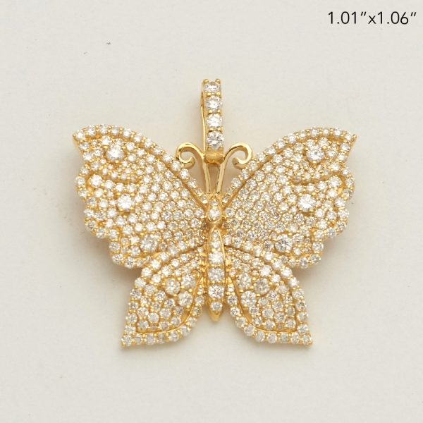 10KY 1.80CTW DIAMOND BUTTERFLY PENDANT