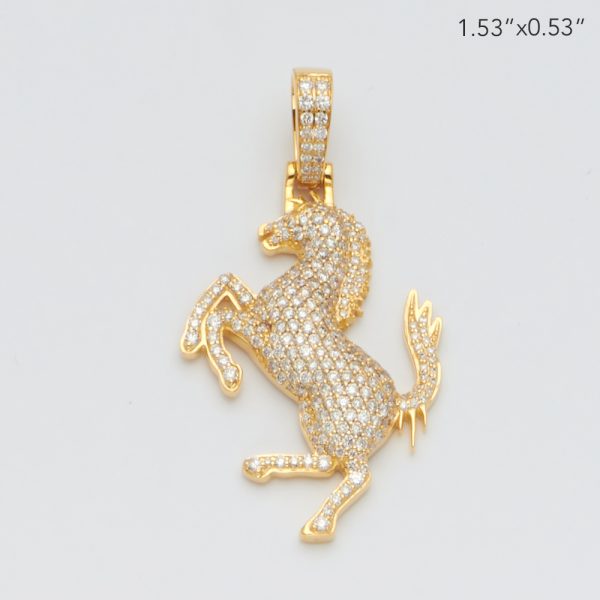 14KY 1.15CTW DIAMOND HORSE PENDANT