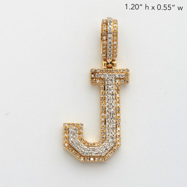 10KY+W 0.50CTW ROUND DIAMOND INITIAL PENDANT -