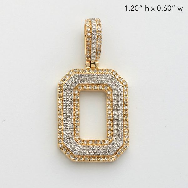 10KY+W 0.65CTW ROUND DIAMOND INITIAL PENDANT -