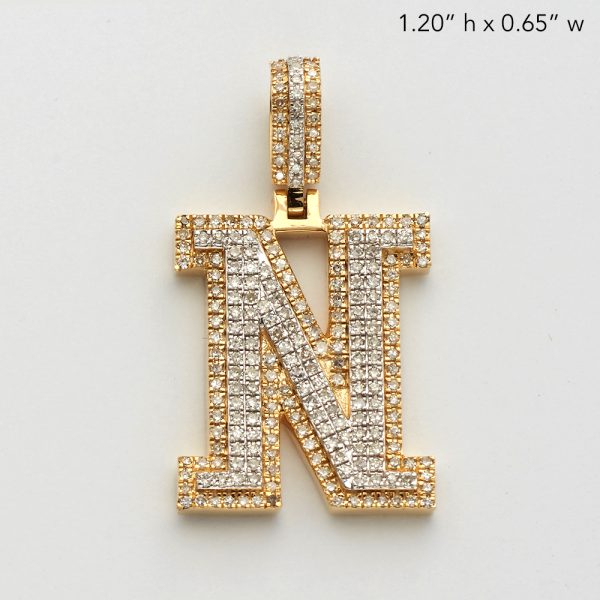 10KY+W 0.70CTW ROUND DIAMOND INITIAL PENDANT -