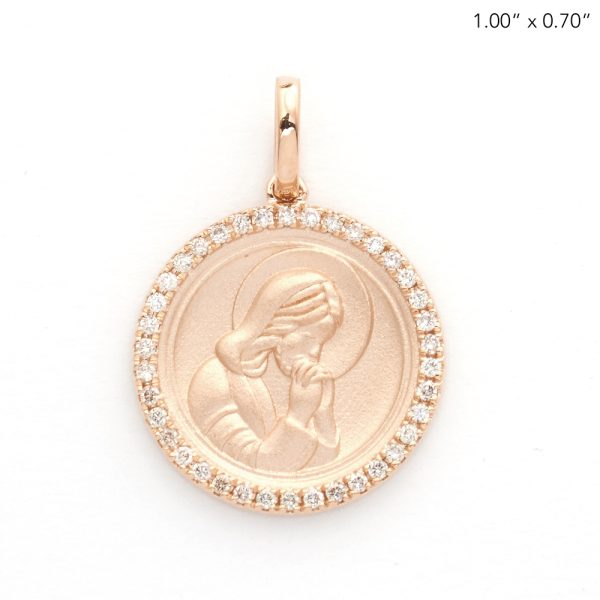 14KR 0.25CTW DIAMOND PRAYING JESUS MEDALLION