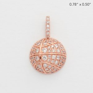 14KR 0.60CTW DIAMOND HALF BASKETBALL PENDANT