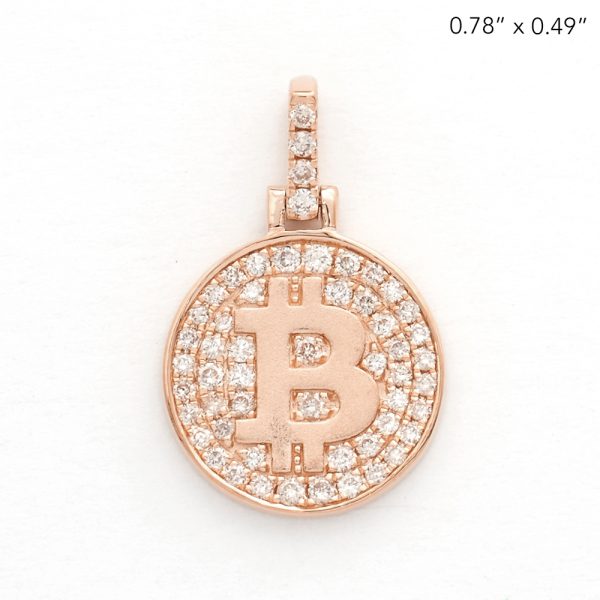 14KR 0.30CTW DIAMOND BITCOIN MEDALLION