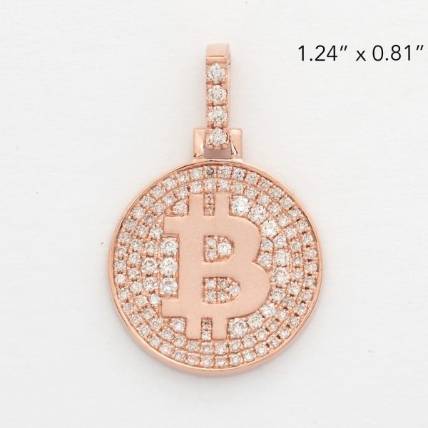 14KR 0.70CTW DIAMOND BITCOIN MEDALLION