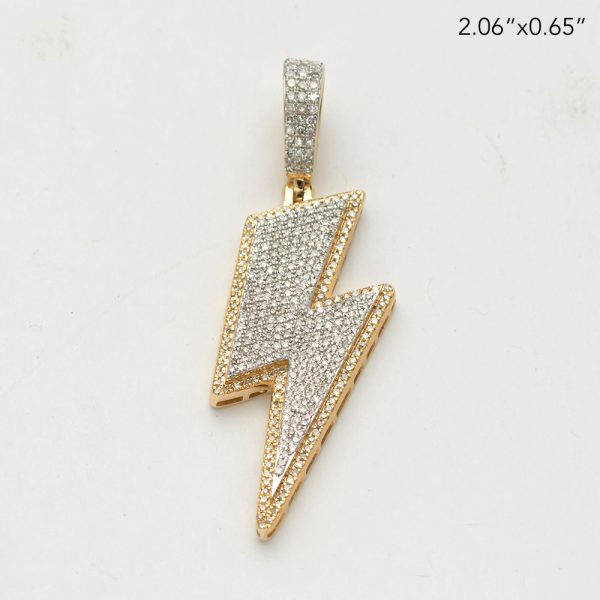 10KY 1.20CTW DIAMOND LIGHTNING BOLT PENDANT