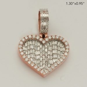 14KR 1.70CTW BAGUETTE DIAMOND INVERTED HEART