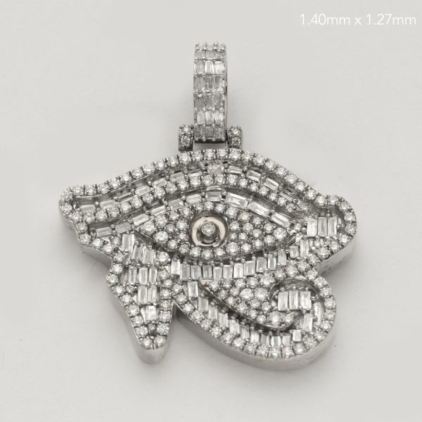 14KW 1.85CTW BAGUETTE DIAMOND 3D EVIL EYE