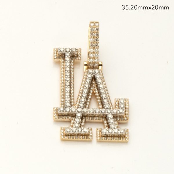 14KY+W 1.40CTW DIAMOND 3D SPORTS LOGO PENDANT