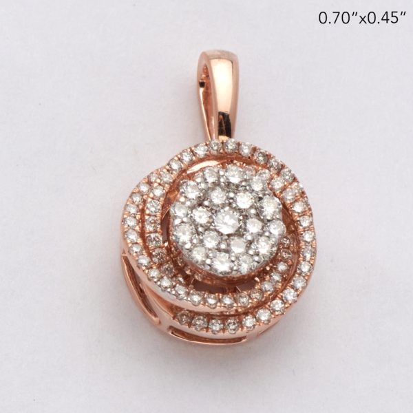 14KR 0.50CTW DIAMOND ROUND CLUSTER LOVE KNOT