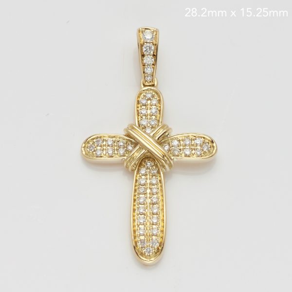 14KY 0.20CTW ROUND DIAMOND CROSS