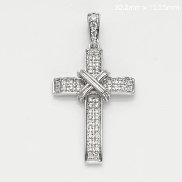 14KW 0.25CTW ROUND DIAMOND CROSS