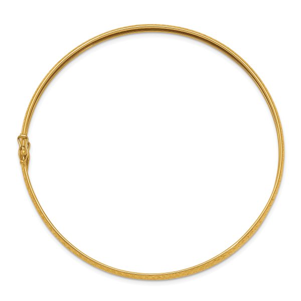 14K Yellow Gold Polished D/C Flexible Bangle - Image 2