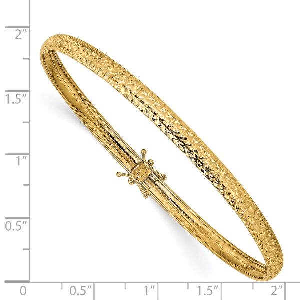 14K Yellow Gold Polished D/C Flexible Bangle - Image 3