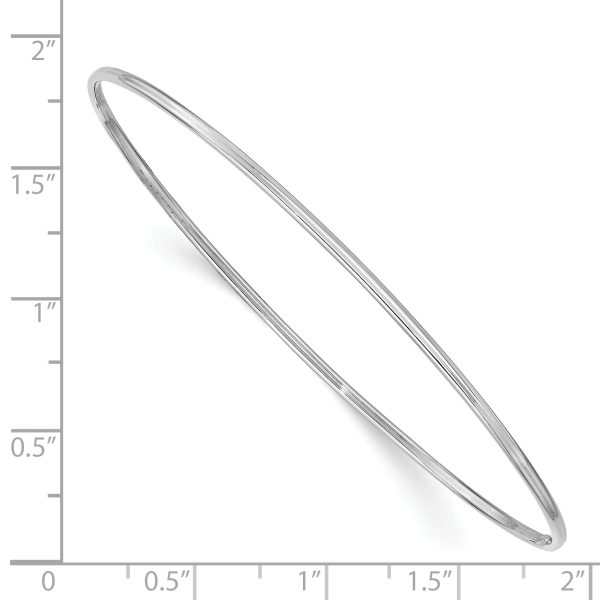 14k White Gold 1.5mm Polished Slip-on Bangle Bracelet - Image 3
