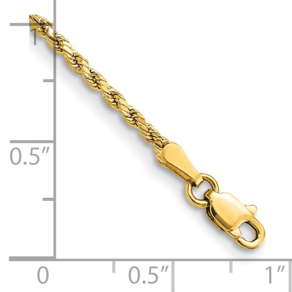 14k 2mm Semi-solid D/C Rope Chain - Image 2