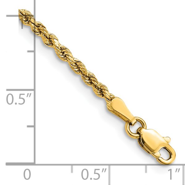 14k 2.25mm Semi-solid D/C Rope Chain - Image 2