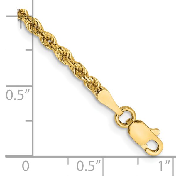 14k 2.5mm Semi-solid D/C Rope Chain - Image 2