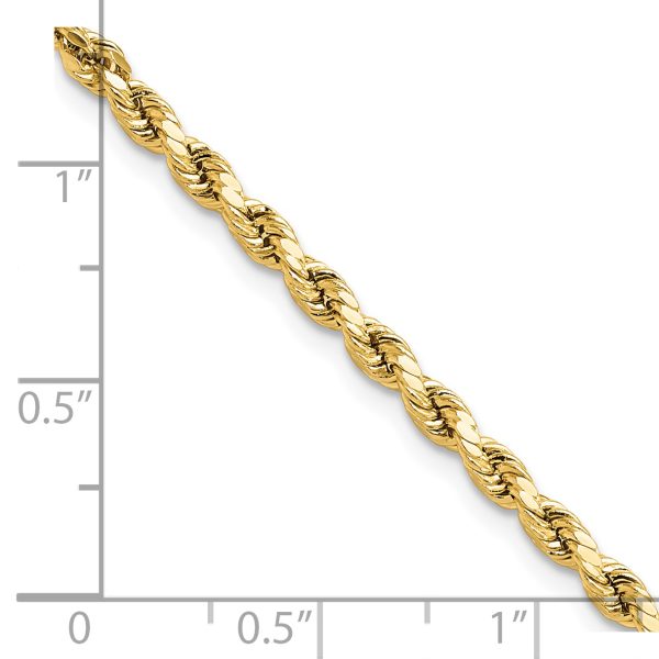 14k 3mm Semi-solid D/C Rope Chain - Image 2