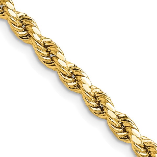 14k 4mm Semi-solid D/C Rope Chain