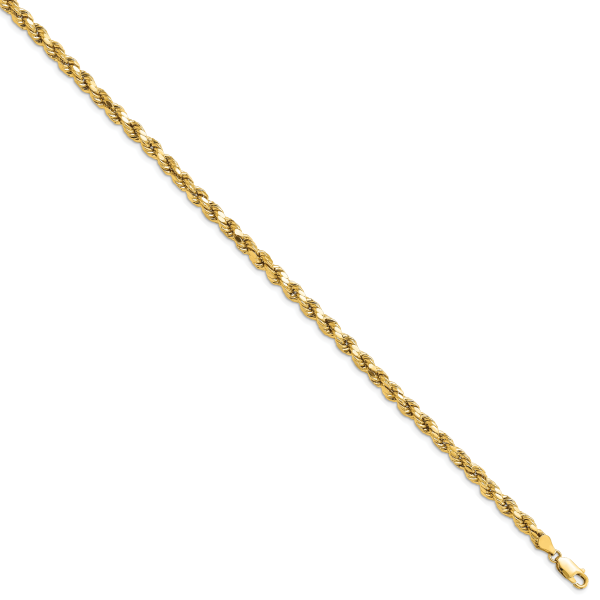 14k 4.9mm Semi-solid D/C Rope Chain - Image 2