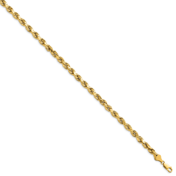 14k 5.5mm Semi-solid D/C Rope Chain - Image 2