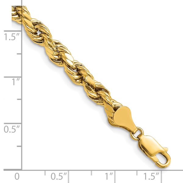 14k 5.5mm Semi-solid D/C Rope Chain - Image 3