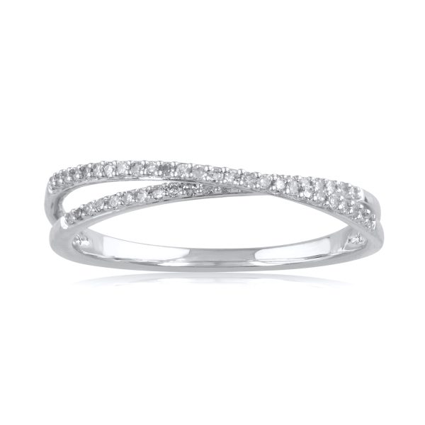 0.15 Carat Twisted Wedding Band in 10KT White Gold