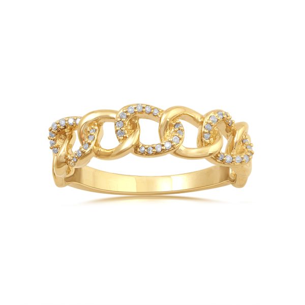 0.12 Carat Diamond Anniversary Ring in 14KT Yellow Gold