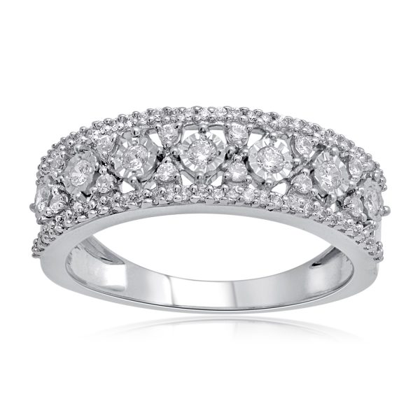 0.5 Carat Wedding Band Ring in 10KT White Gold