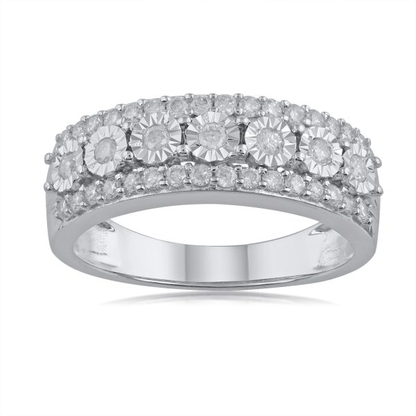 0.5 Carat Wedding Band Ring in 10KT White Gold