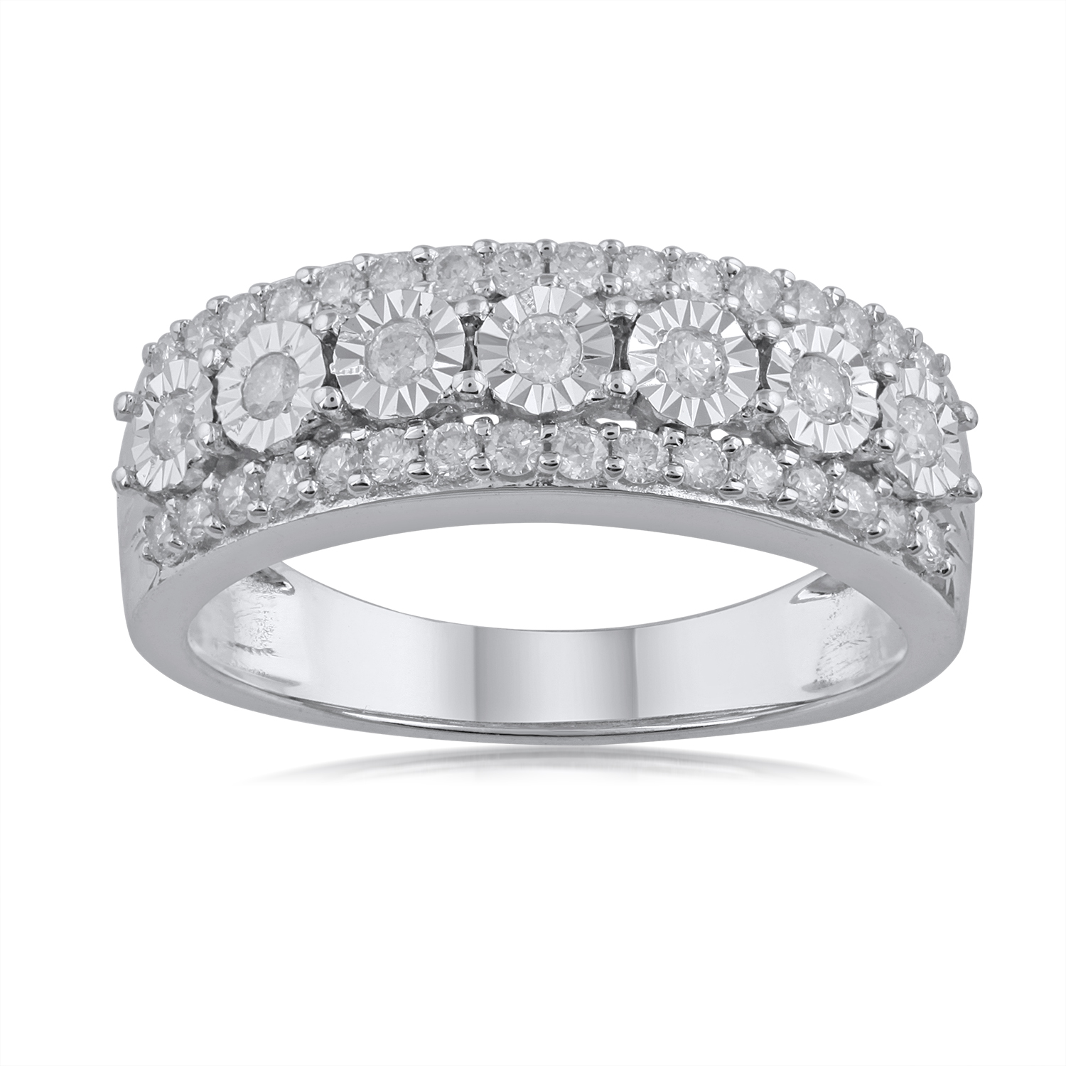 0.5 Carat Diamond Wedding Band Ring in 10k White Gold