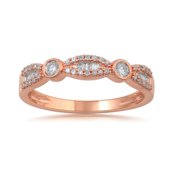 0.25 Carat Diamond Wedding Band Ring in 10k Rose Gold