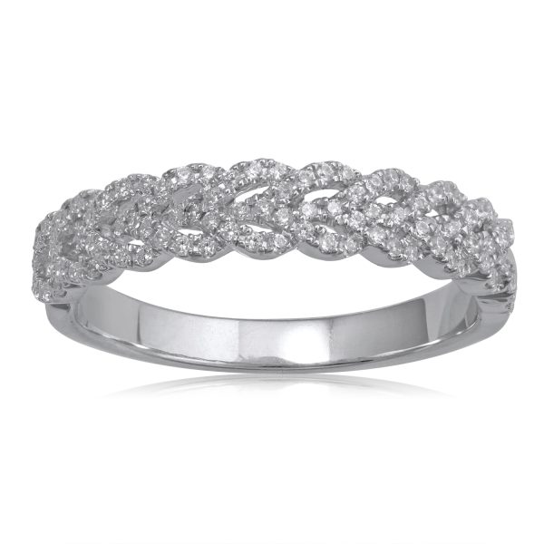 0.32 Carat Twisted Wedding Band in 14KT White Gold