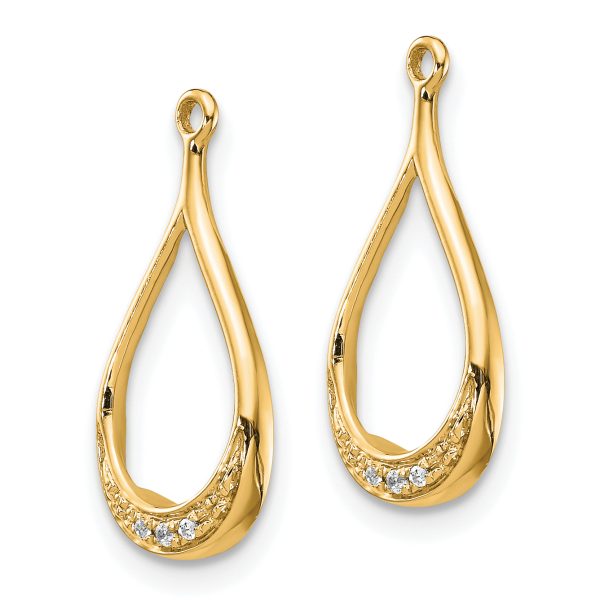 14K Yellow Gold Diamond Earring Jackets - Image 2