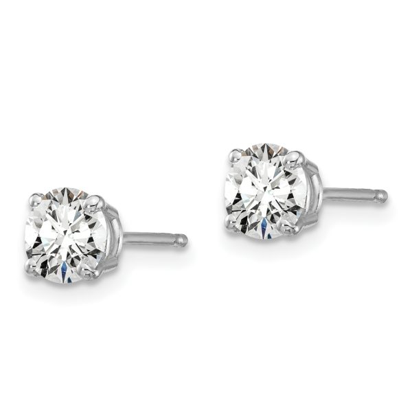 14K White Gold Lab Grown Diamond 1ctw VS/SI FGH 4 Prong Earrings - Image 2