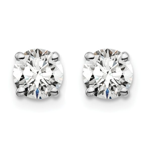 14K White Gold Lab Grown Diamond 1ctw VS/SI FGH 4 Prong Earrings - Image 3