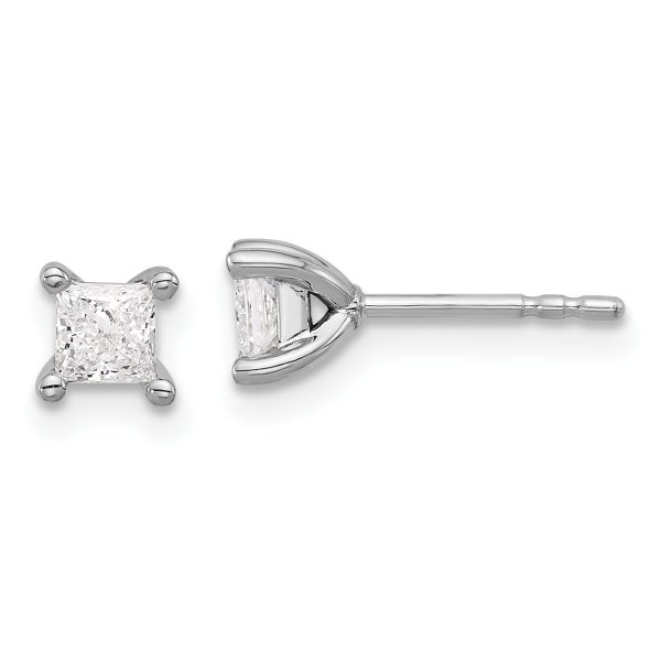 14K White Gold Lab Grown Diamond 1/2ctw Princess VS DEF 4 Prong Earrings