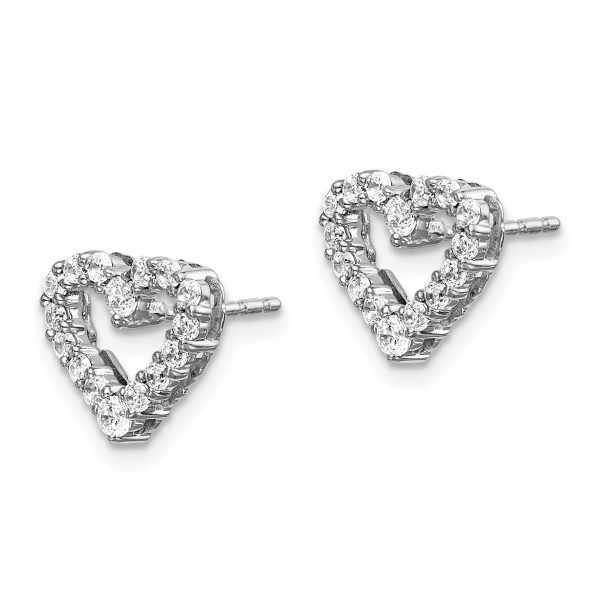 10K White Gold Lab Grown Diamond VS/SI FGH Heart Earrings - Image 2