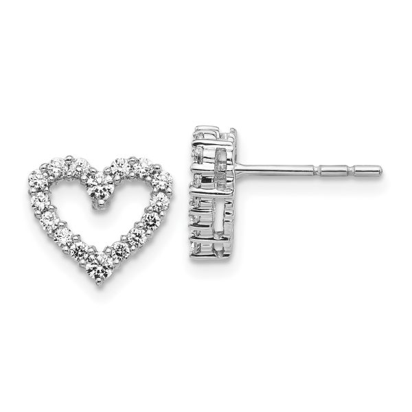 10K White Gold Lab Grown Diamond VS/SI FGH Heart Earrings