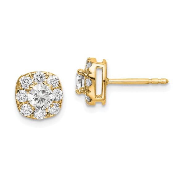 14K Lab Grown Diamond VS/SI FGH Cushion Halo Earrings